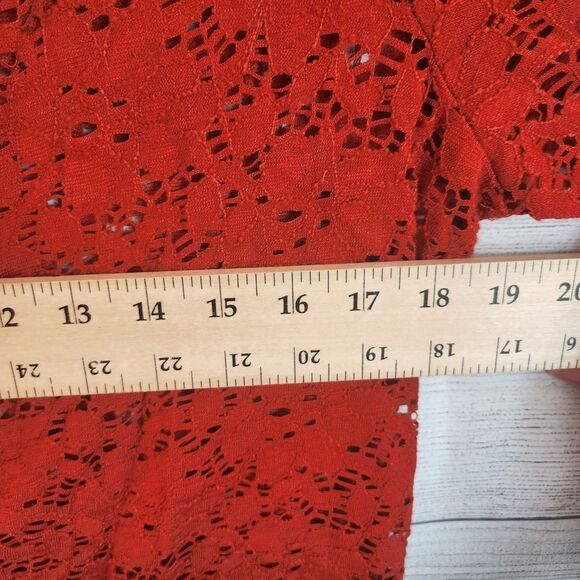 Fenn Wright Manson Womans Dark Orange Long Sleeve Layer Size 1X Boho - Picture 5 of 7